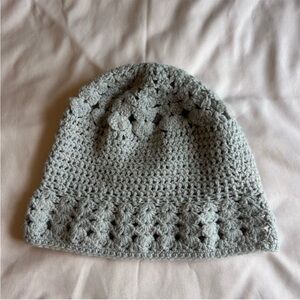 Gray Crocheted Beanie